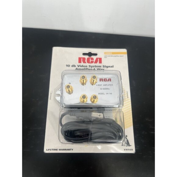 RCA 10db Video System Signal Amplifier 4-Way Model VH140 50-900MHz UHF/VHF/FM - Picture 1 of 4